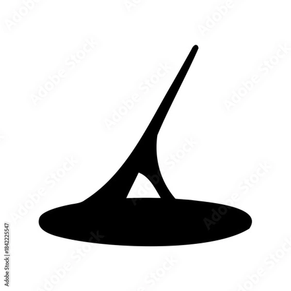 Fototapeta Stylized illustration of a sundial with a simple, modern black silhouette