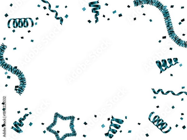 Obraz Fリボン、モール、紙吹雪、16青緑