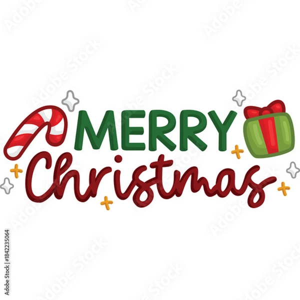 Obraz a vector of a Christmas typography 