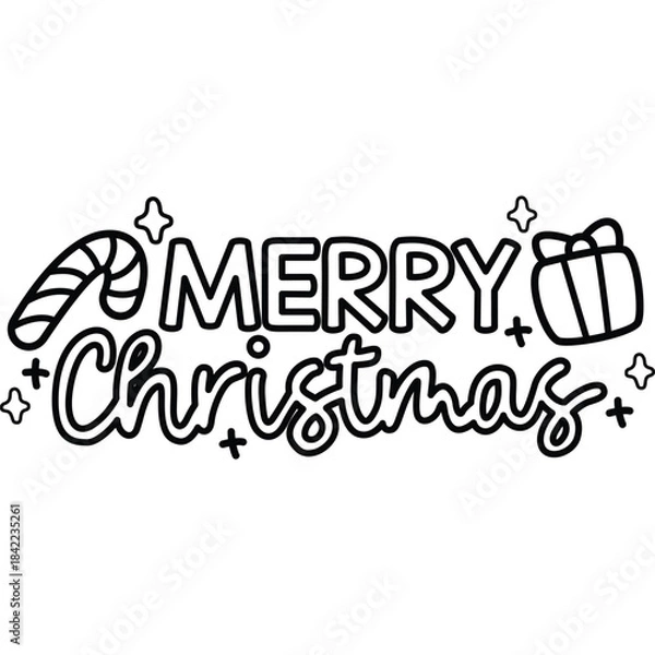 Obraz a vector of a Christmas typography 