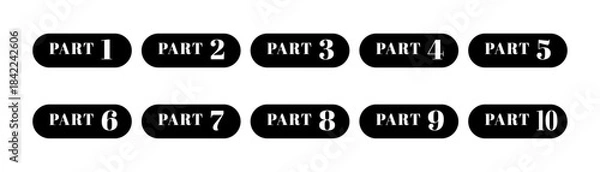 Obraz シンプル＆スタイリッシュ。数字のアイコンセット。