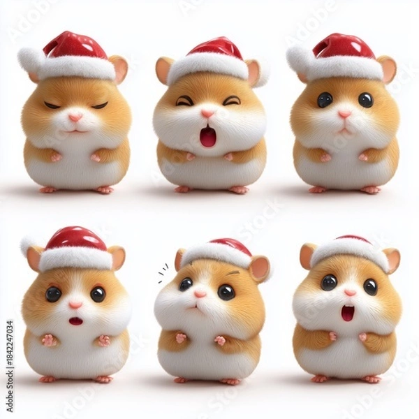 Obraz Festive hamster emoticons 