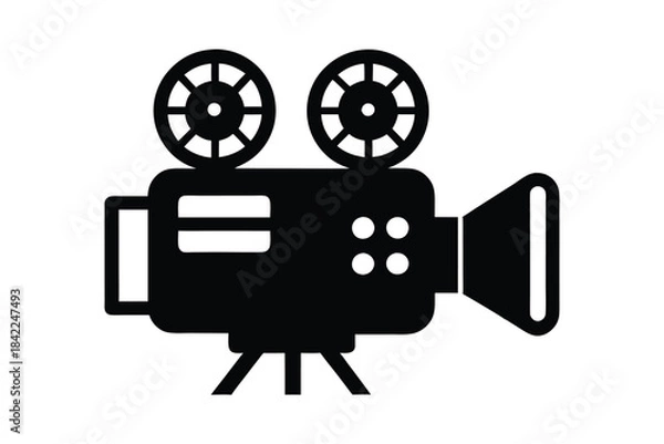 Obraz video projector icon silhouette on white background