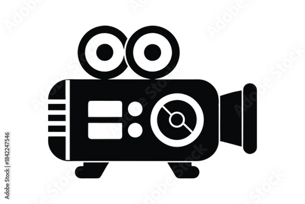 Obraz video projector icon silhouette on white background