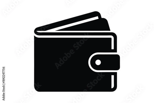 Obraz wallet icon silhouette on white background