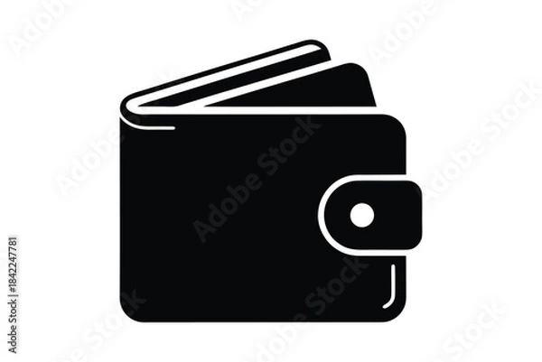 Obraz wallet icon silhouette on white background