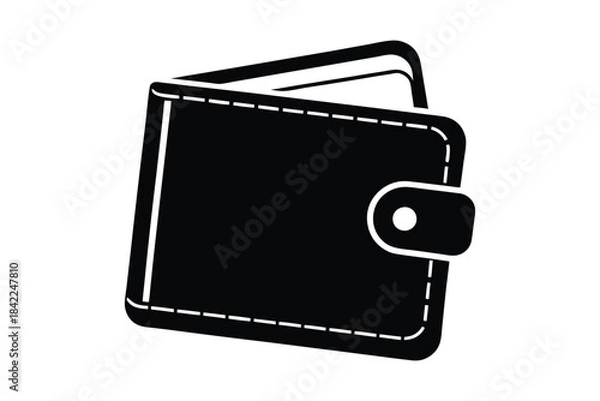Obraz wallet icon silhouette on white background