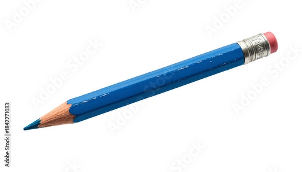 Obraz blue pencil isolated on white background.