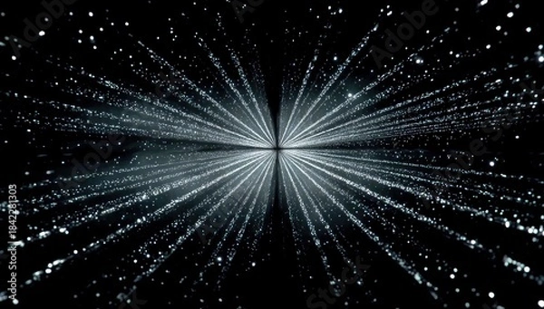 Obraz An abstract design of bright light trails exploding outwards from the central point of the image