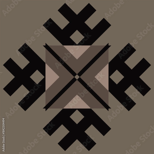 Fototapeta Geometric Tribal Symmetric Pattern Design