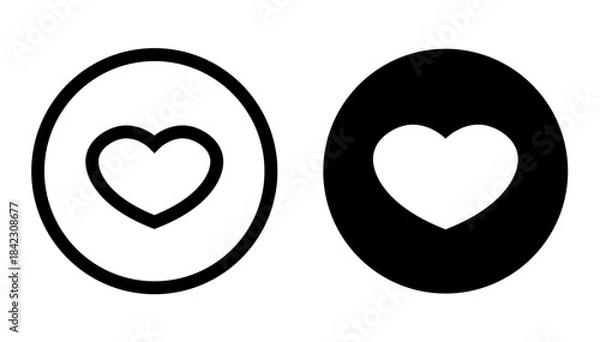 Obraz Heart icon in a circle. Like button