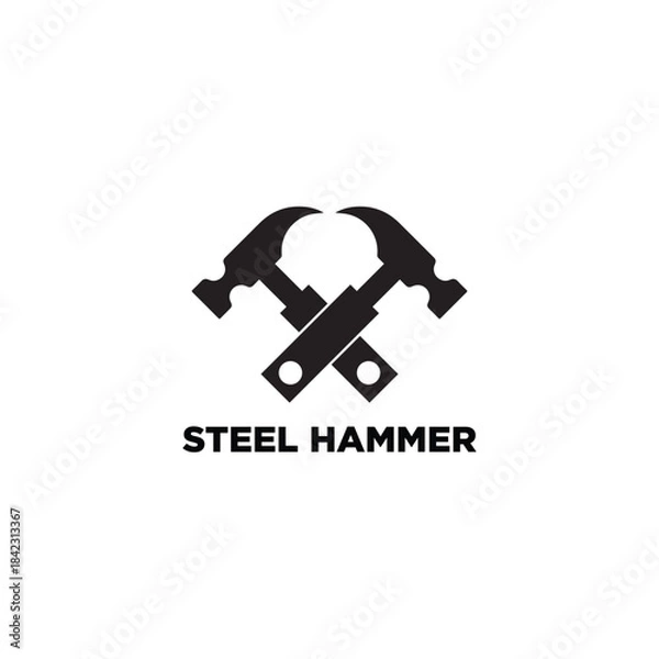 Obraz Steel Hammer Logo Vector Modern
