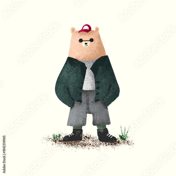 Obraz Cute bear enjoying nature