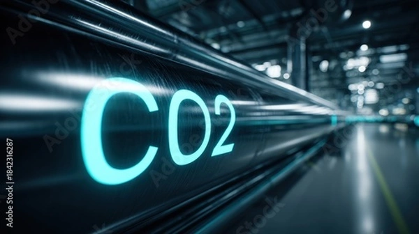 Obraz CO2 Pipeline System Conveying Carbon Dioxide in an Industrial Setting for Carbon Capture Utilization and Storage