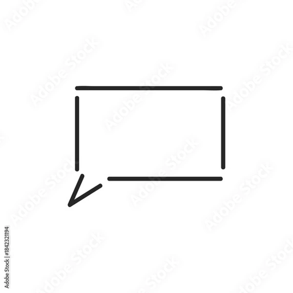 Obraz シンプルな四角い吹き出しのアイコン