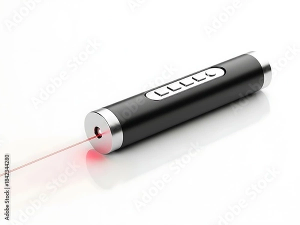 Obraz Black laser pointer with silver accents emitting red light