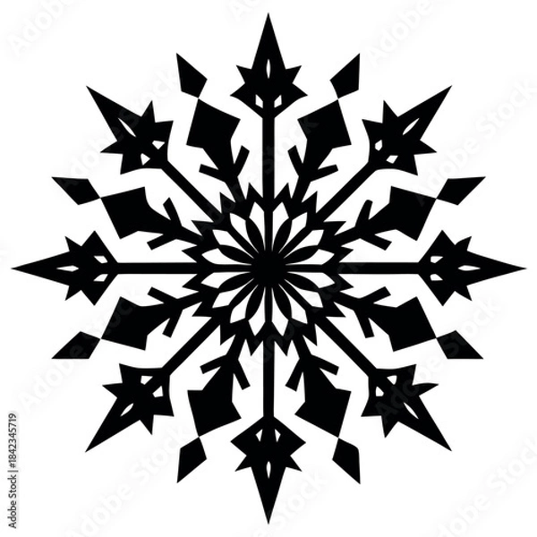 Fototapeta snowflake-with-small-star-shaped-elements-decoration 