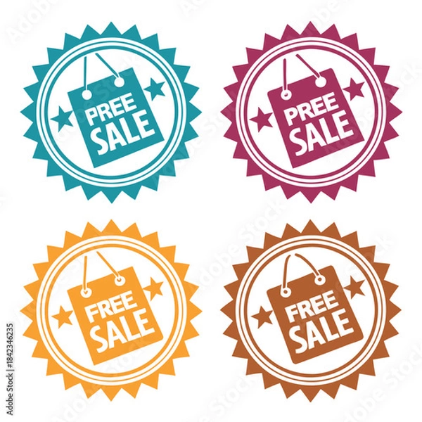 Fototapeta star-round-sticker-tag-icon-shape-pack--circle-star