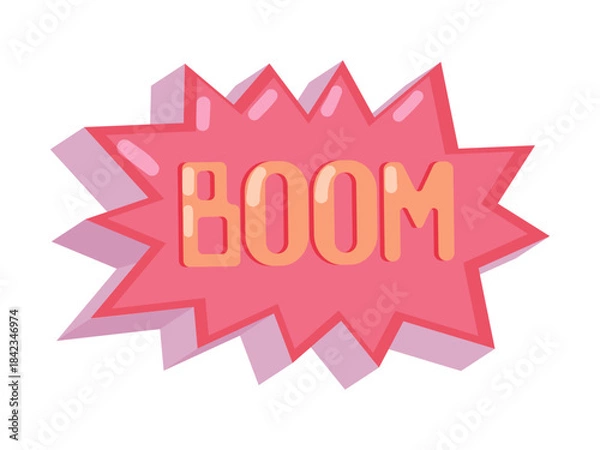 Obraz BOOM text in comic explosion bubble illustration