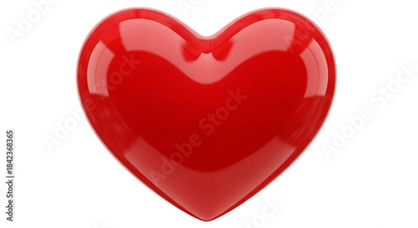 Obraz Red shiny heart shape isolated on transparent background