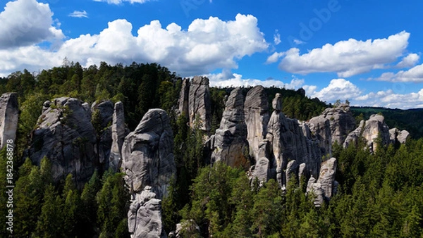 Fototapeta Adrspach, Czech Republic. Adrspasske Skaly, rocky town national park.