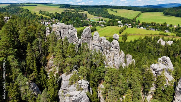 Fototapeta Adrspach, Czech Republic. Adrspasske Skaly, rocky town national park.