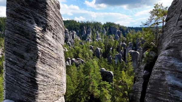 Fototapeta Adrspach, Czech Republic. Adrspasske Skaly, rocky town national park.