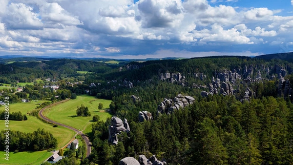 Fototapeta Adrspach, Czech Republic. Adrspasske Skaly, rocky town national park.