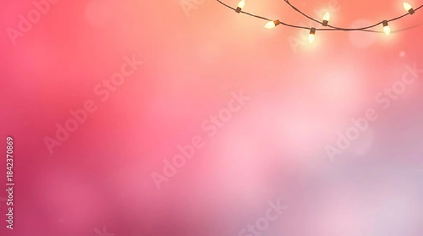 Obraz Abstract Pink Background with String Lights And Template for text