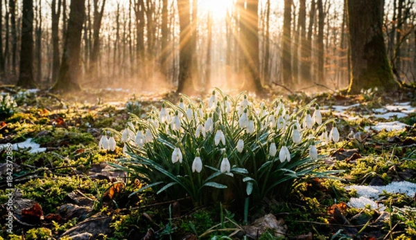 Obraz spring forest in the morning