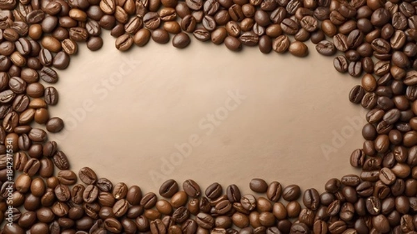 Fototapeta coffee beans on a white background