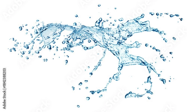 Fototapeta Water Splash Stream Isolated