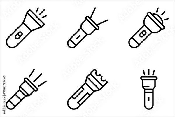 Obraz flashlight icon set, vector design template on white background