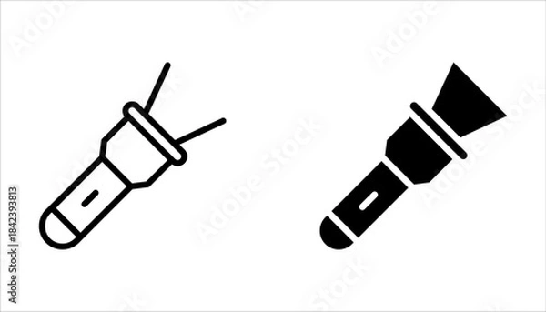 Obraz flashlight icon set, vector design template on white background