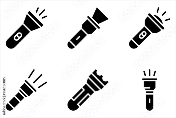 Obraz flashlight icon set, vector design template on white background