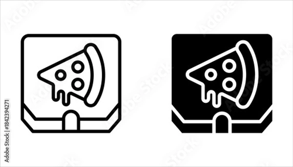 Fototapeta Pizza icons set. Pizzeria food icon symbol on white background