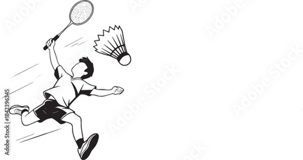 Obraz Badminton Player In Action Vector