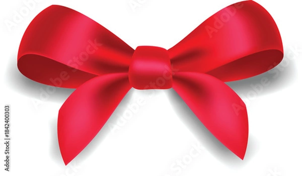 Obraz Red Satin Gift Bow illustration vector 