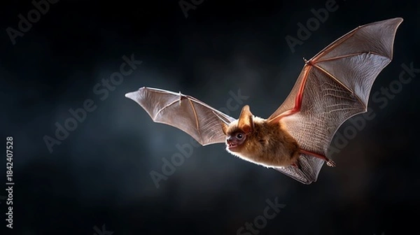 Obraz Flying Bat in Dark Night Environment.
