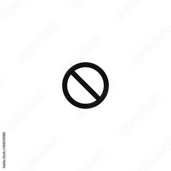 Obraz No sign silhouette vector flat illustration design.