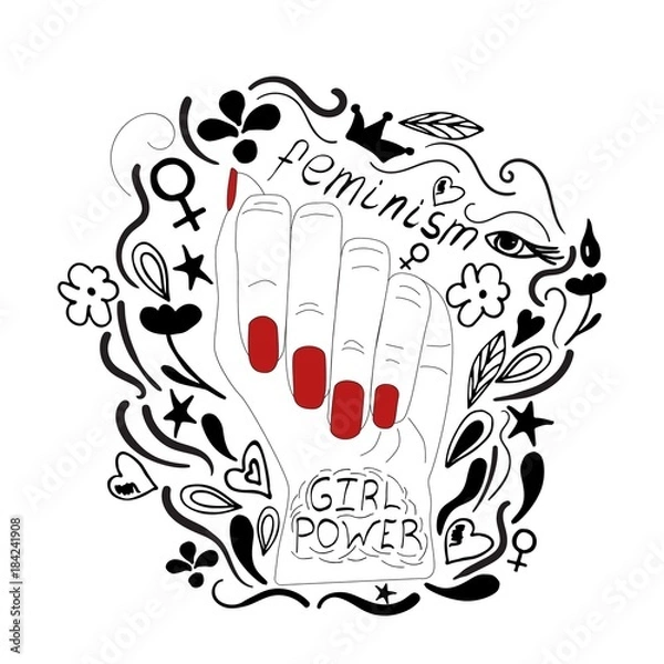 Obraz Siła dziewczyn. Koncepcja feminizmu.