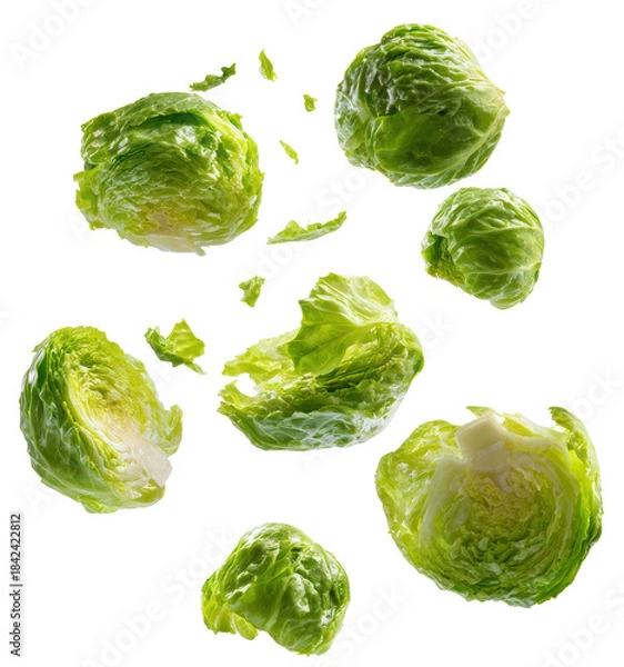 Fototapeta cabbage chopped falling isolated on transparent background