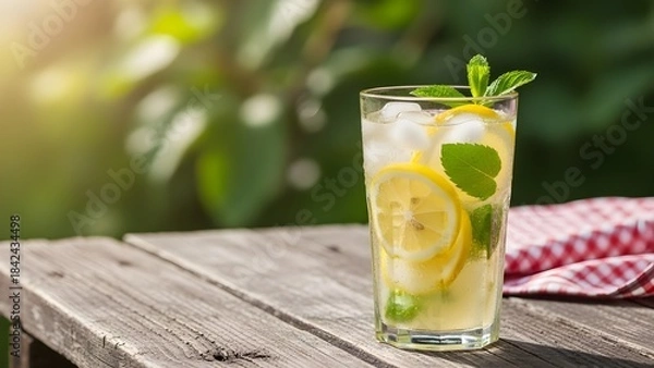 Fototapeta Lemonade glass.