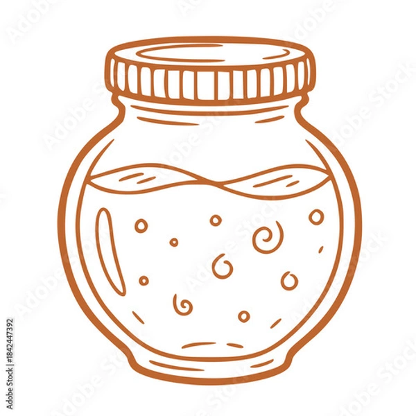 Obraz Cute jar outline kitchen illustration
