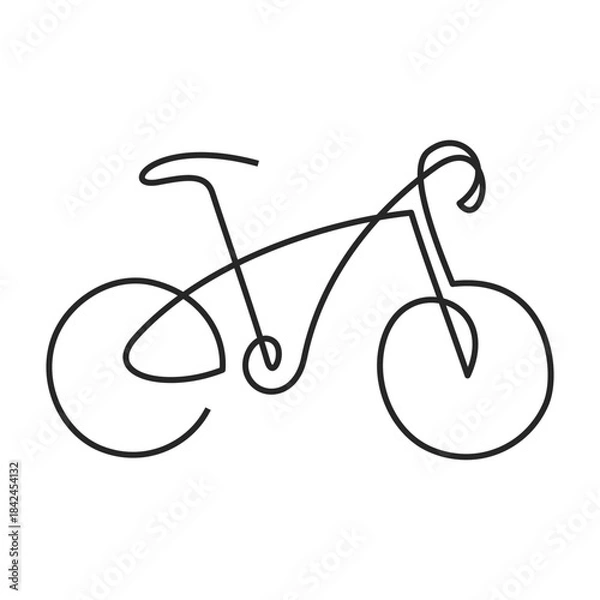 Obraz Bicycle one line vector icon