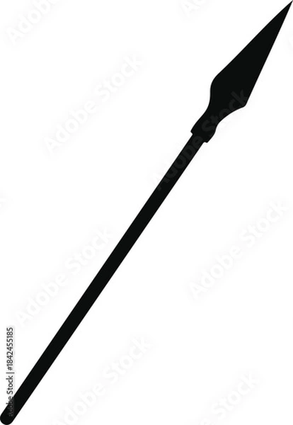 Obraz Spear silhouette vector flat illustration design.