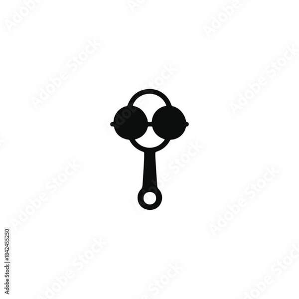Obraz Rattle silhouette vector flat illustration design.
