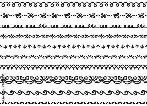 Obraz Illustrated seamless borders