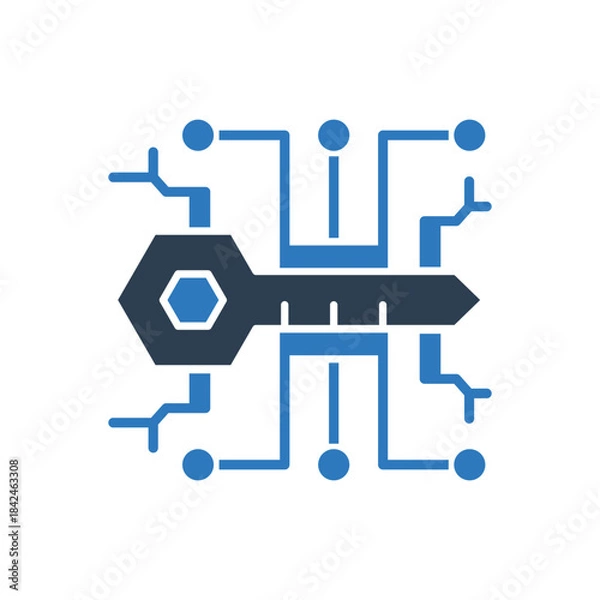 Obraz Digital Key Icon Sign Symbol