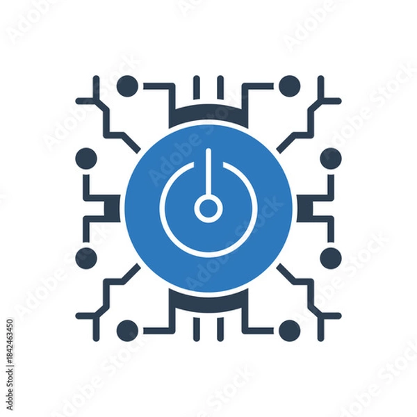 Obraz Power Off icon With Ai Technology Icon